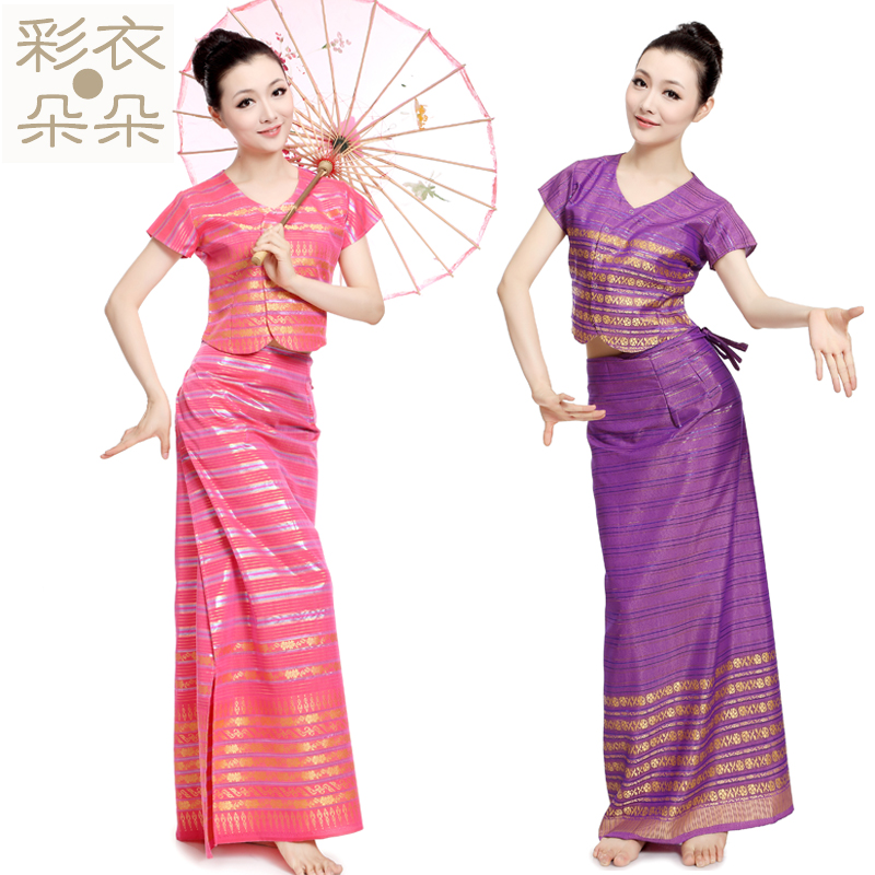 彩衣朵朵短袖傣族服装云南民族服饰泼水节筒裙服饰舞台装女装1044