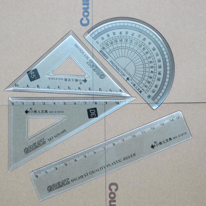 小鱼儿1919学生套尺/学生套尺(直尺 三角尺 量角器