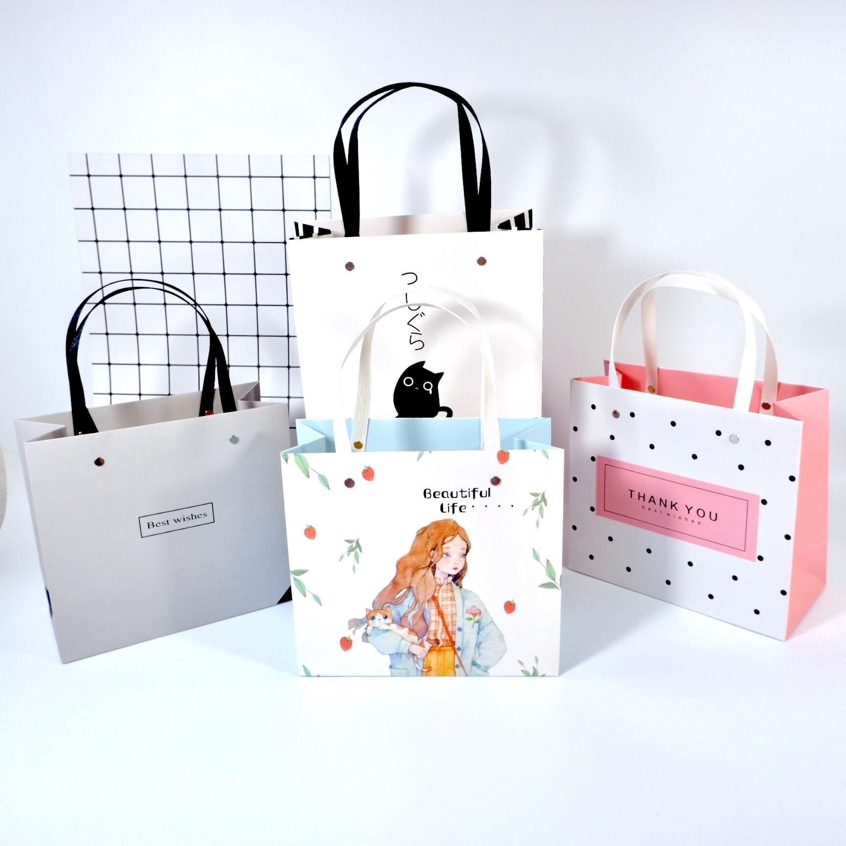 卡通礼品袋纸袋子厚手提袋纸质硬结实可爱创意韩版简约文艺小清新