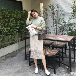 樱子定制2018早春新款蕾丝半身裙修身侧开叉一步裙中长款包臀裙女一步裙