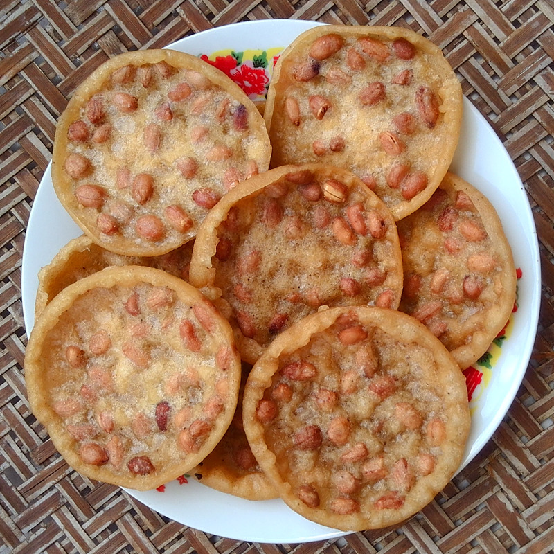 油炸饼花生饼400g饼干广西特产花生粑客家月亮巴小吃零食铁勺饼酥