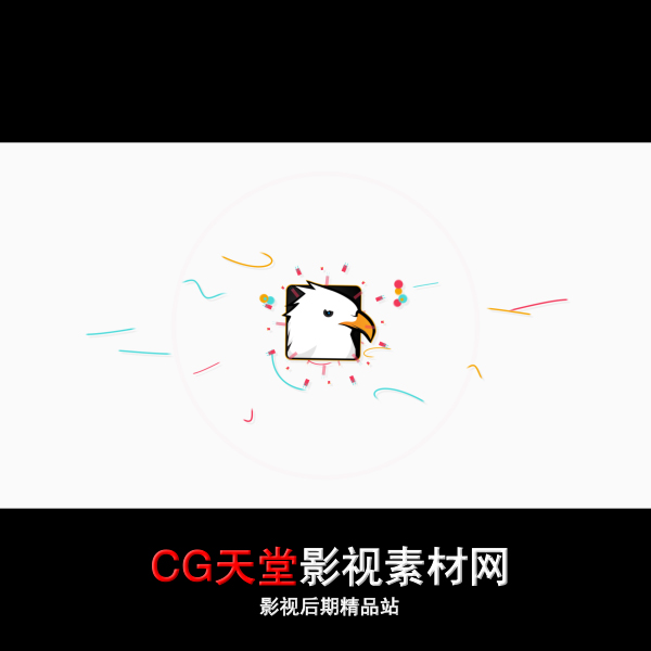 简洁简约彩色mg图形动画logo标志演绎片头片尾ae模板源文件工程