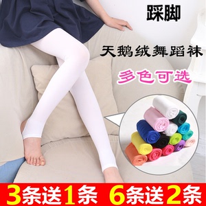 连裤袜儿童丝袜女童打底裤春秋踩脚裤宝宝白色舞蹈袜子练功夏薄款舞蹈袜