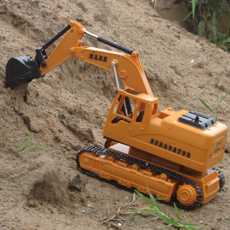 儿童遥控挖土机玩具无线电动男孩大号工程车勾机车挖掘机玩具车