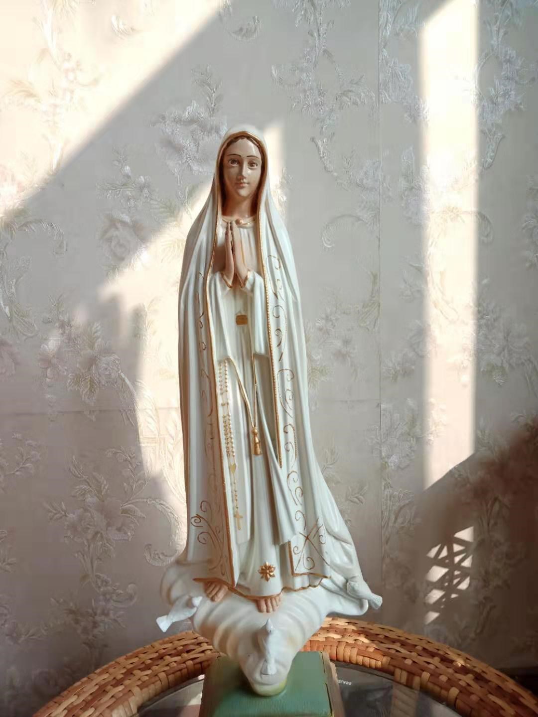 天主教圣像 天主教圣物 法蒂玛圣母 树脂 摆件55厘米