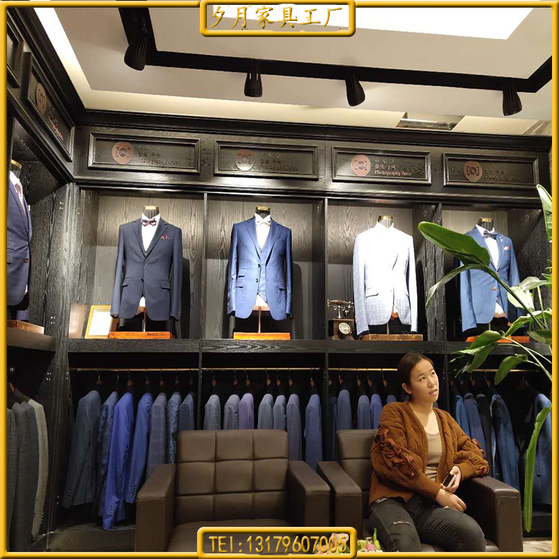 夕月男装店展柜烤漆服装展示柜男装货柜西服展示柜领带衬衫陈列柜