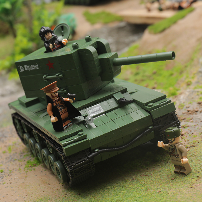 乐高积木坦克kv2全冠二战军事系列大型履带式模型8岁智力拼装玩具
