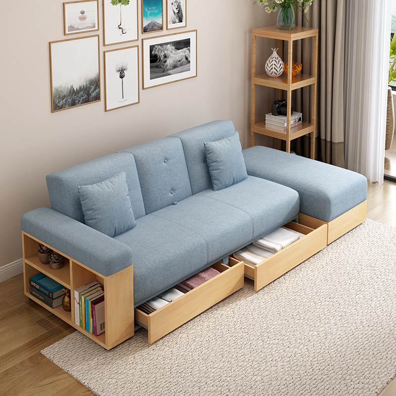沙发可变床小户型日式多功能两用家具客厅省空间经济型可收纳储物