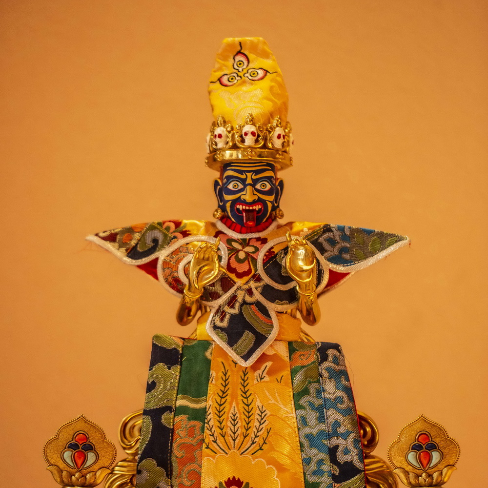 西藏拉萨扎基寺财神护法扎基拉姆神像小号纯铜鎏金顺丰包邮!
