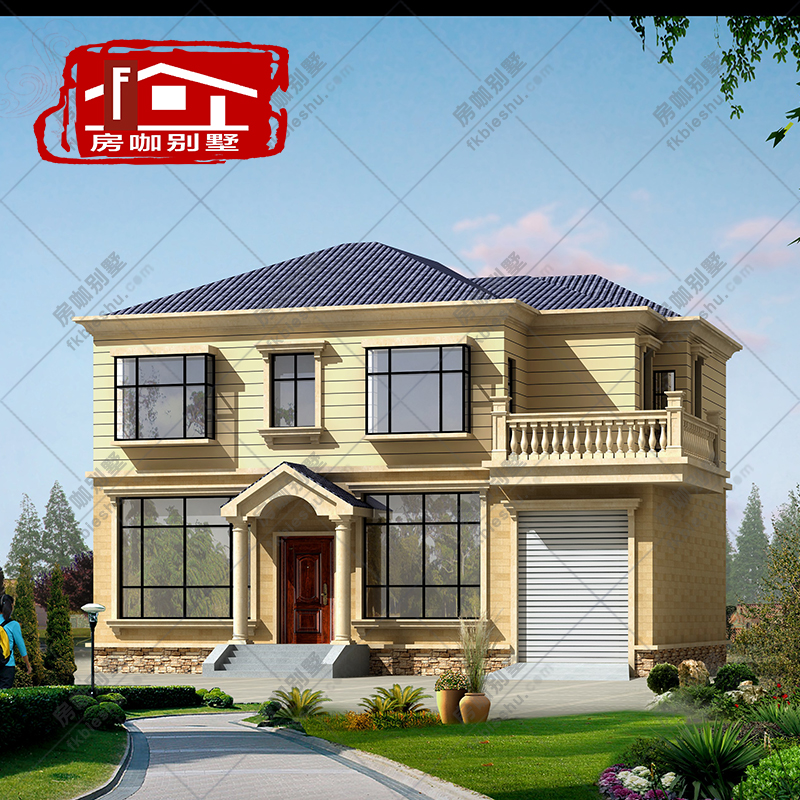 f220别墅农村图纸全套二层欧式带车库自建房屋设计全套施工效果图