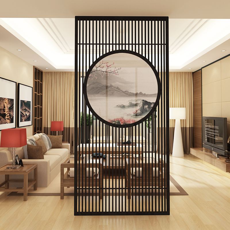 新中式屏风客厅隔断墙入户进门玄关简约现代实木装饰卧室遮挡家用