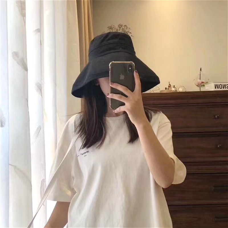 日本uv渔夫帽女夏遮阳帽韩版百搭日系大檐遮脸防晒帽子女防紫外线