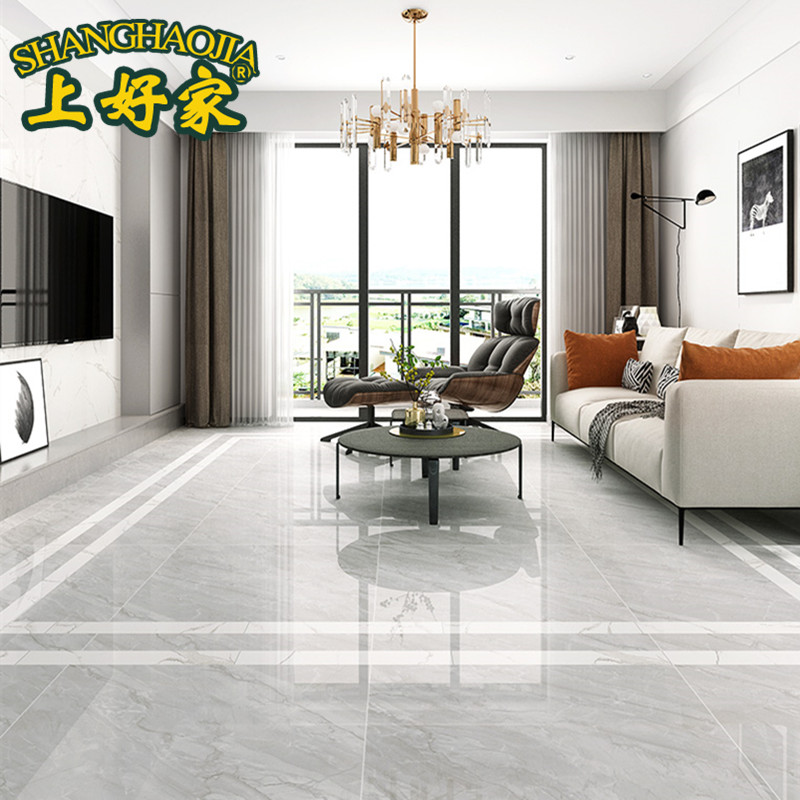 新款灰色通体大理石瓷砖800x800客厅地砖 卧室黄色负离子地板砖