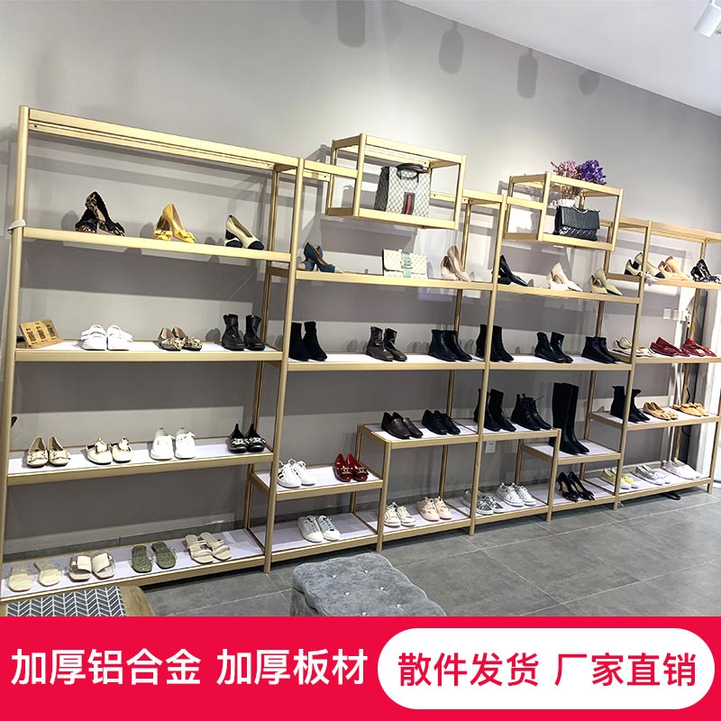 鞋架展示架创意落地式鞋店货架服装店铺金色多层包包架鞋柜展示架
