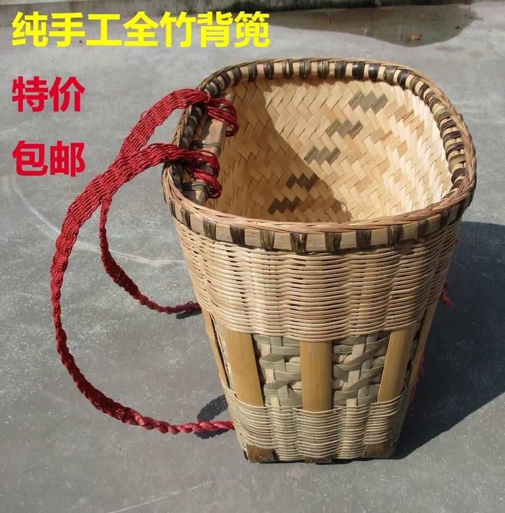 背篼竹编房间贵州采蘑菇背篓菜篮子小孩编织手工提篮小宝宝围布