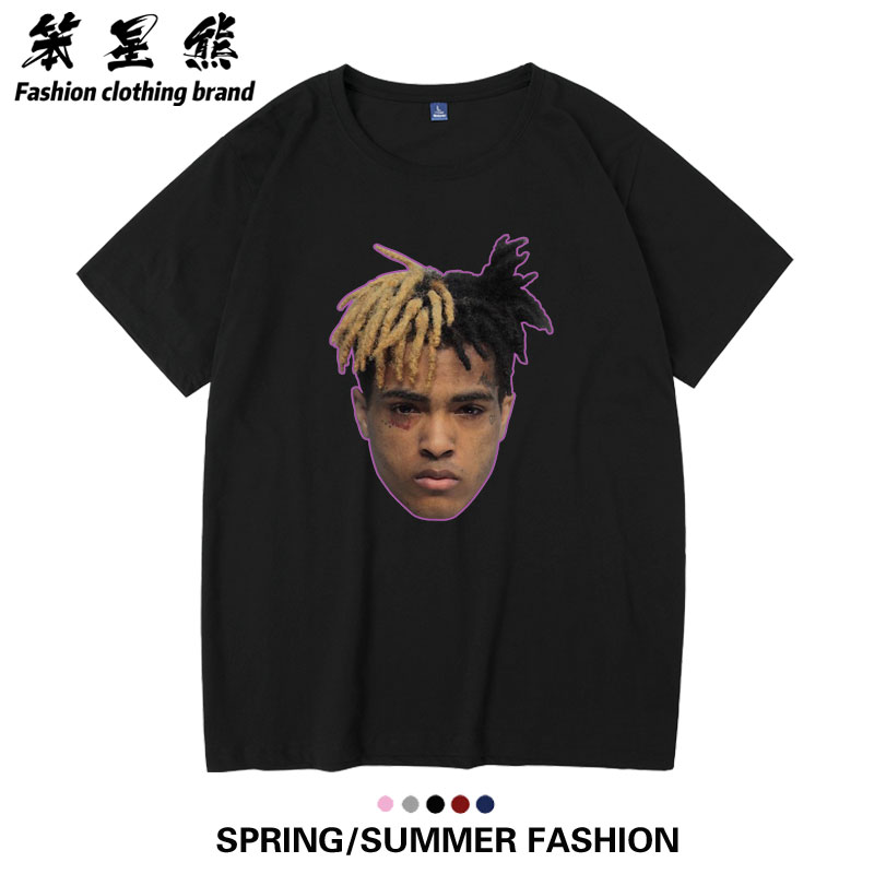 xxxtentacion头像中国有嘻哈布瑞吉bridge同款衣服rap短袖t恤男款