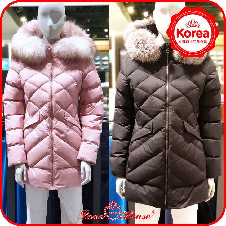 韩国正品代购millet/觅乐女修身毛领中款鹅绒羽绒服mbnwd601折扣