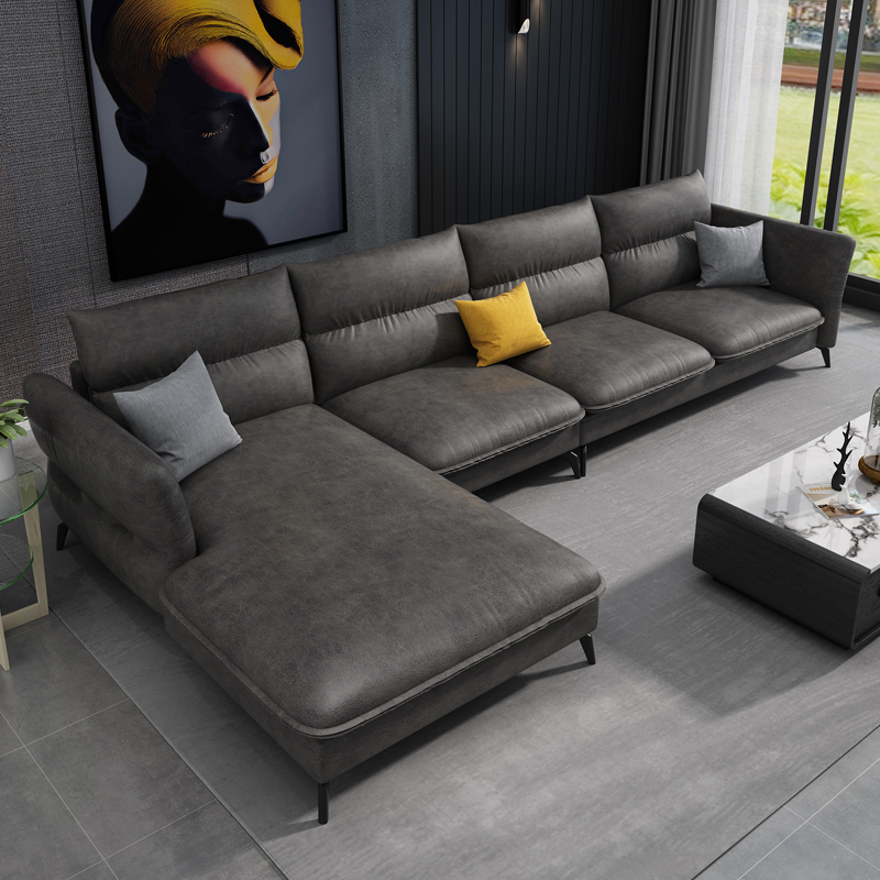 北欧简约现代科技布沙发组合套装意式小户型客厅乳胶布艺沙发家用