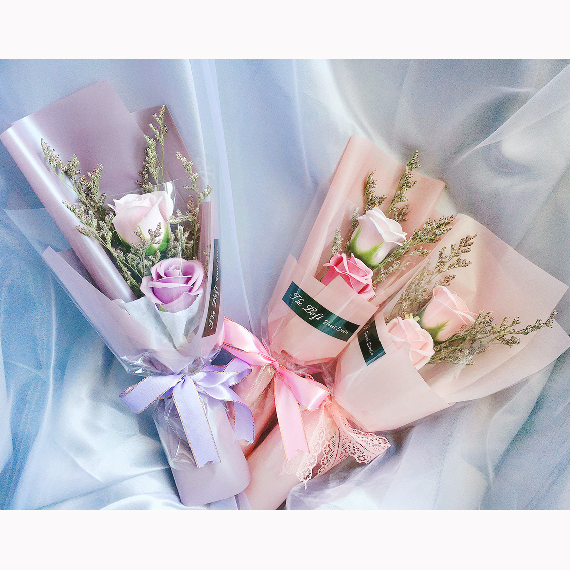 母亲节单支包装玫瑰康乃馨向日葵香皂花小花束公司定制开学礼物