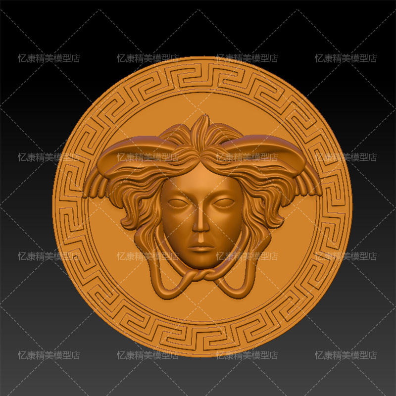 三维立体图 圆雕图 3d打印stl硬币 古希腊 美杜莎头像模型655
