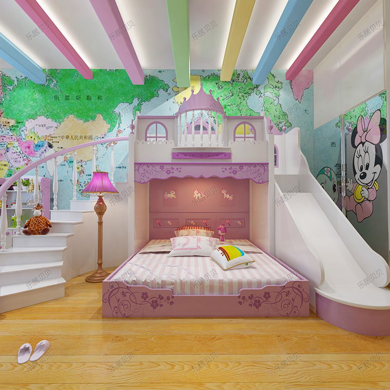 乐居贝贝儿童床公主床少女梦幻城堡床双层床个性定制创意子母床