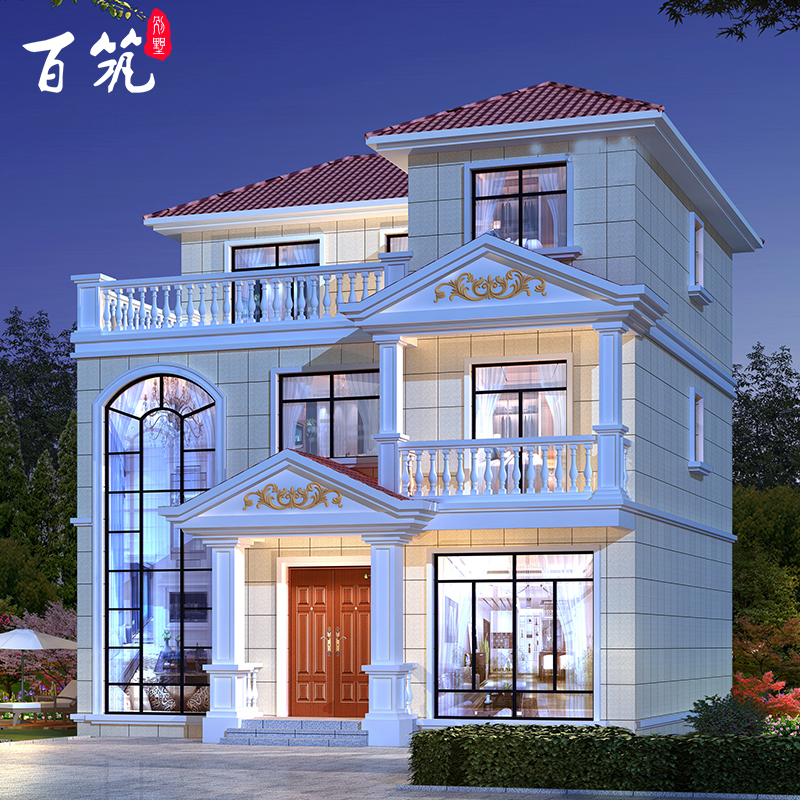bz3185农村别墅设计图纸三层欧式简约新款自建房复式楼豪华小洋房