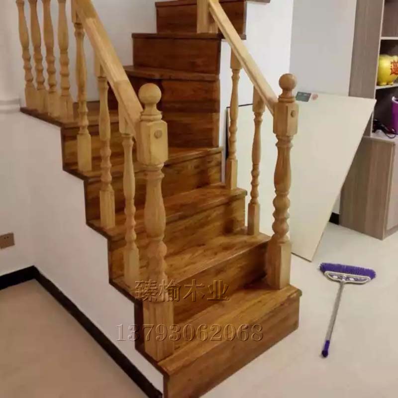 楼梯踏步板立板实木老榆木楼梯板楼梯扶手护墙板地板家用别墅阁楼
