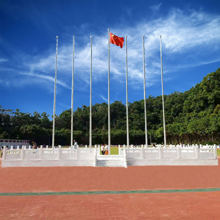 国旗升旗台户外石雕汉白玉栏杆学校护栏装饰河道栏杆围栏石桥定做