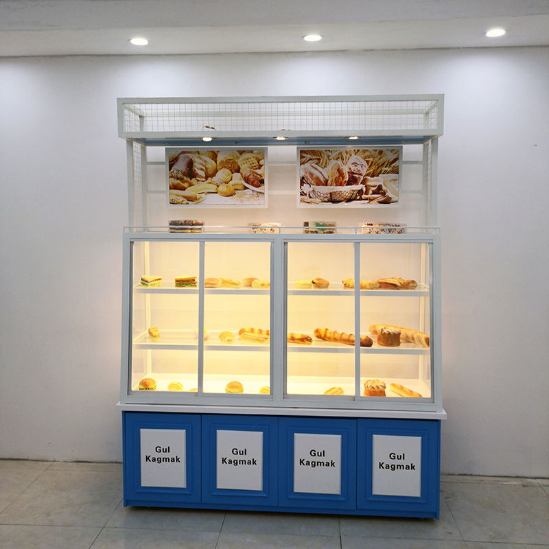 面包边柜面包柜面包展示柜蛋糕模型柜中岛柜实木铁艺烘焙展柜玻璃