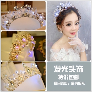 欧式巴洛克复古新娘水晶皇冠结婚礼服珍珠头饰王冠影楼造型发饰头饰