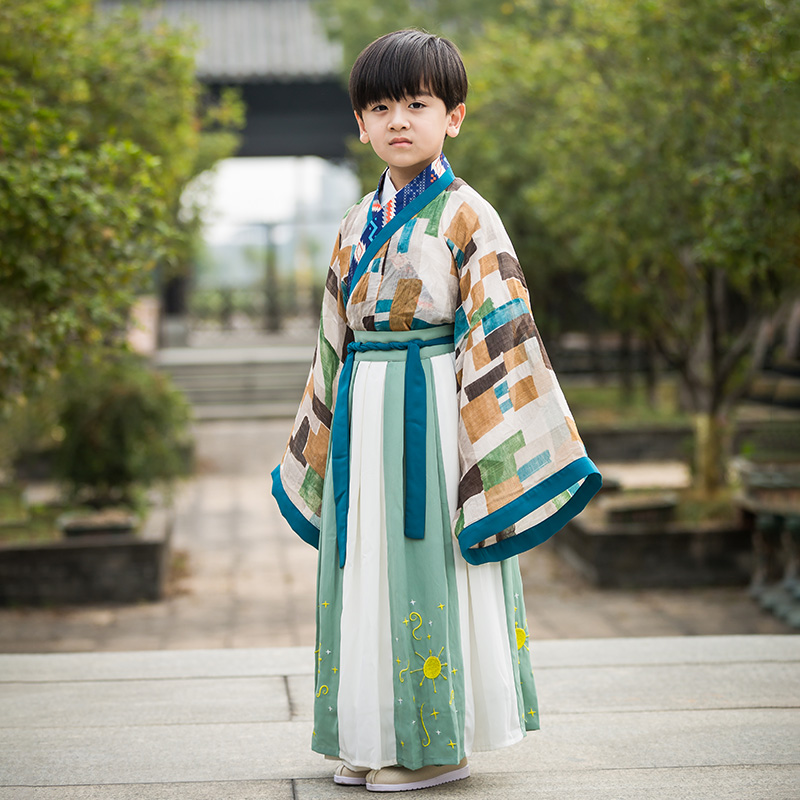 儿童汉服中国风唐装男童古装公子国学服表演出服装小男孩春夏套装