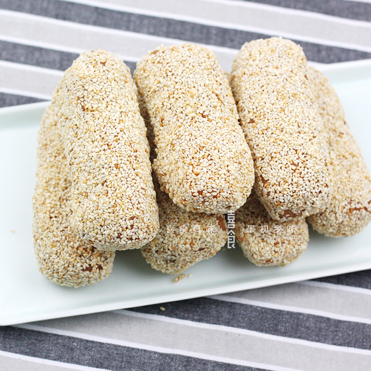 香酥脆芝麻杆松软糖糕点芝麻棍福建特产福清传统茶食白芝麻枣包邮