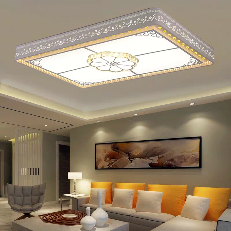 客厅水晶平板吸顶灯简单现代长方形大气2020年新款家用超亮卧室灯