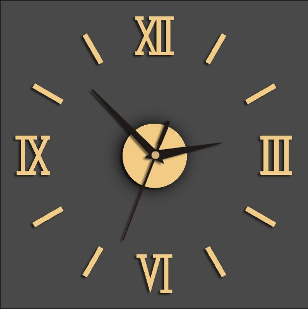 罗马创意挂钟时尚壁钟创意diy钟表立体客厅个性数字镜面金银挂表