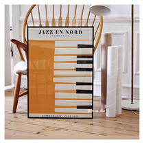JAZZ EN NORD 爵士乐经典海报 音乐艺术装饰画 钢琴琴键装饰画报
