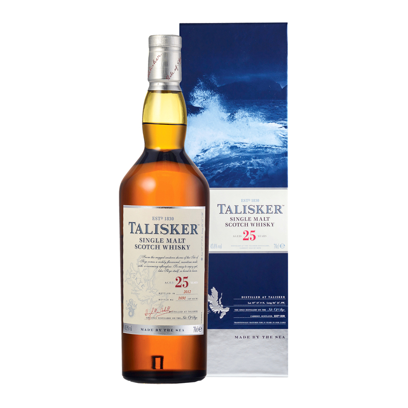 泰斯卡25年陈酿 talisker 25 year 单一麦芽苏格兰威士忌 700ml