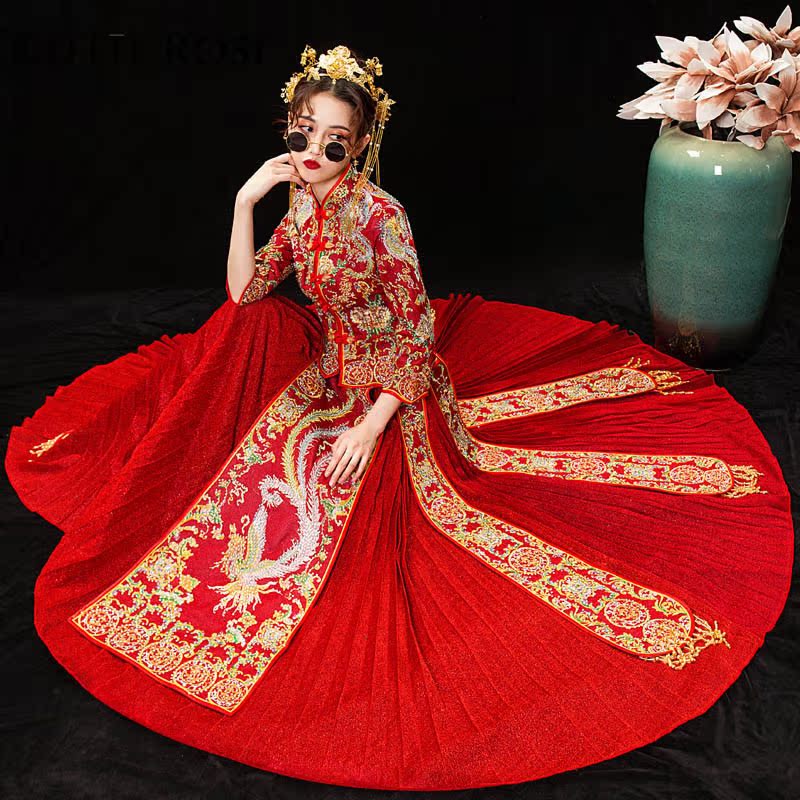 cutie rosi中国风大红色礼服2020新款中式婚纱秀禾服新娘结婚嫁衣
