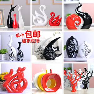 家居饰品摆件 现代客厅摆设装饰陶瓷工艺品创意结婚礼物福禄双全家具饰品摆件