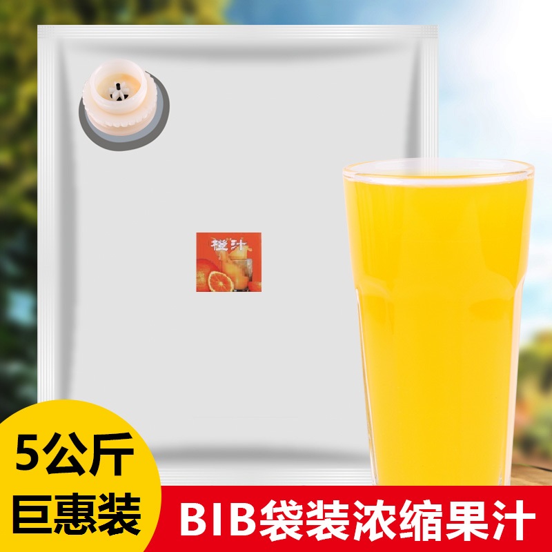 bib浓缩果汁现调果汁机专用果浆饮料5kg袋装商用自助直饮9倍浓浆