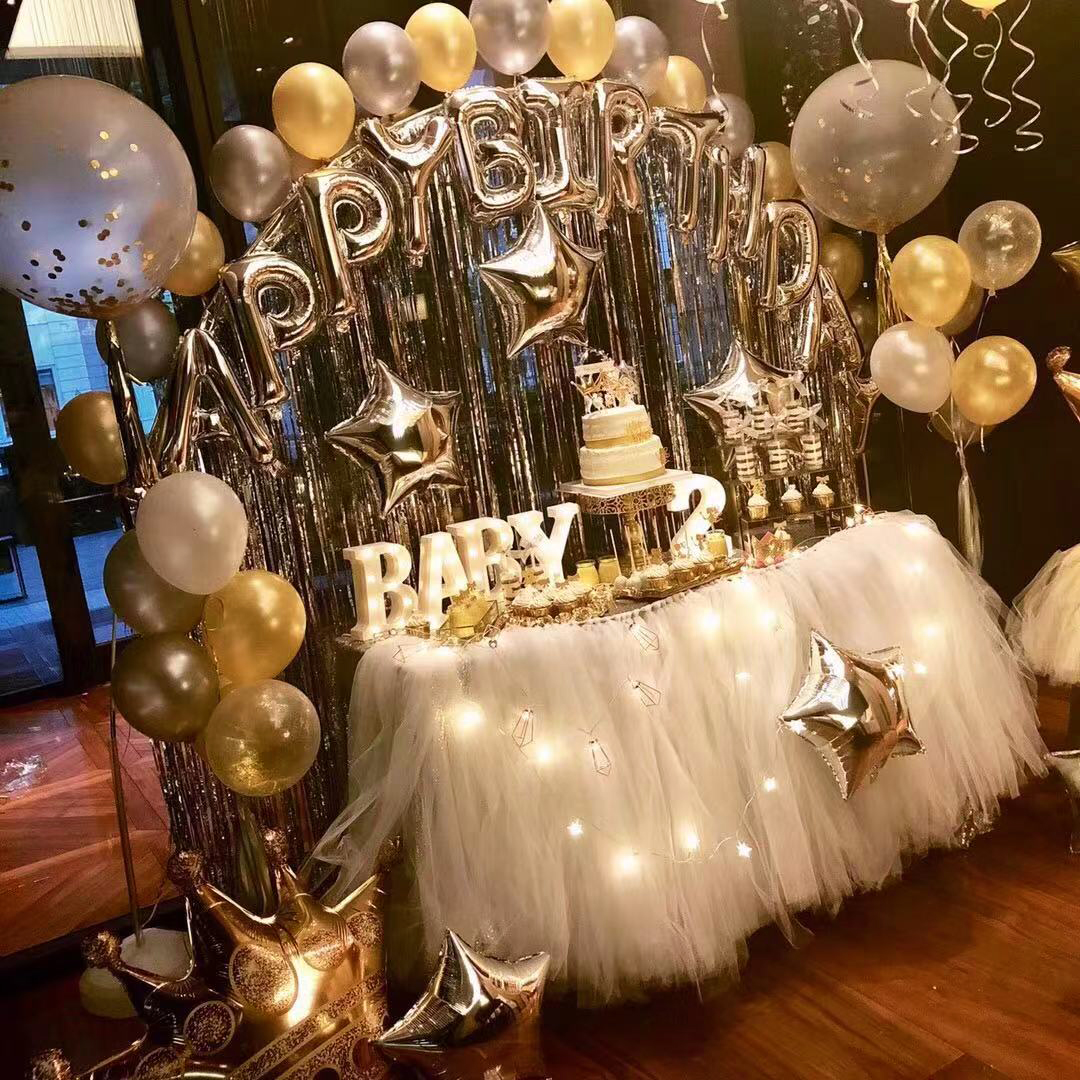 儿童生日气球拱门雨丝立柱宝宝一周岁宴生日派对装饰百天场景布置