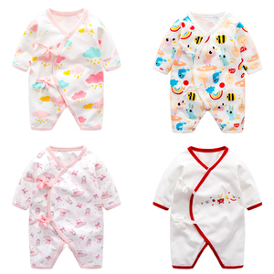 春季婴儿连体衣服纯棉 宝宝长袖和尚服 满月新生儿长爬服哈衣内衣满月服