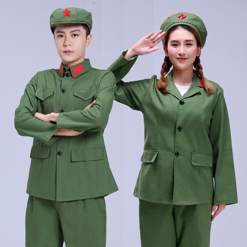 成人红军男女 芳华同款绿军装65式红军红卫兵军装合唱服装表演服
