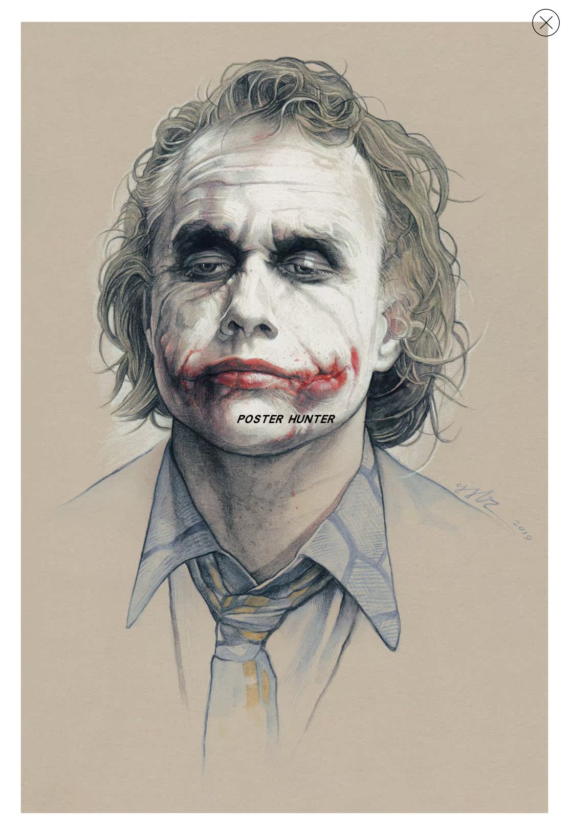 gabz "the joker"小丑画像 希斯莱杰 海外画廊购入 限量150
