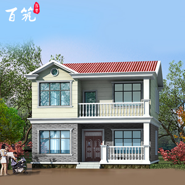 bz2159农村二层经济型别墅建筑设计图纸全套乡村自建房小户型洋房