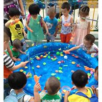 儿童钓鱼玩具池套装磁性小鱼水池玩沙戏水钓鱼