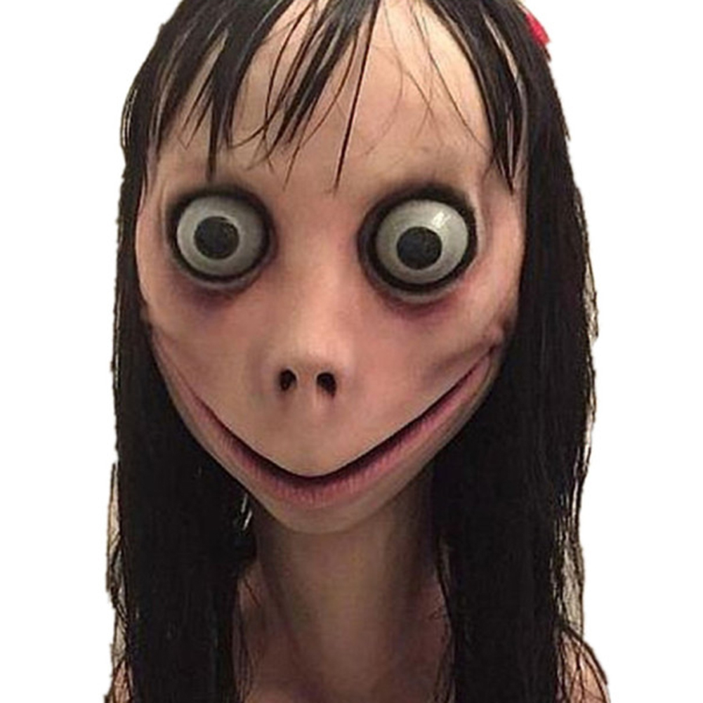 scary momo mask ghost wig mask 游戏momo面具贞子女鬼头套面具