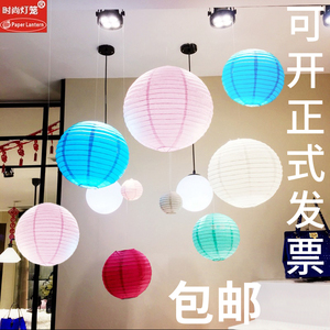 中秋节装饰纸灯笼手提红灯笼挂饰古风小纸灯彩色日式吊灯罩纸灯罩彩色灯笼