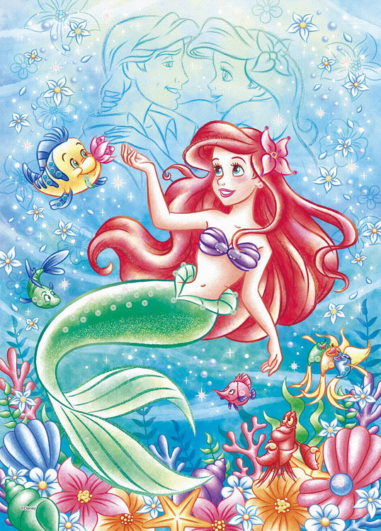 日本epoch 布质拼图 迪士尼 美人鱼 海洋浪漫 爱丽儿 500片 水钻