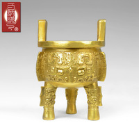 聚宝铜器开光铜鼎摆件大号纯铜四方鼎招财进宝