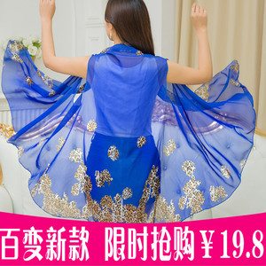 2017新款丝巾春秋女士百搭防晒沙滩巾围巾多功能披肩长款百变纱巾披肩丝巾